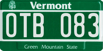 VT license plate OTB083