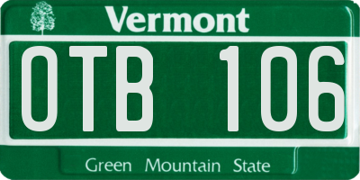 VT license plate OTB106