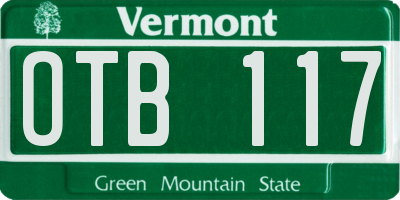 VT license plate OTB117