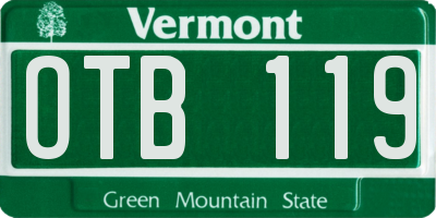VT license plate OTB119