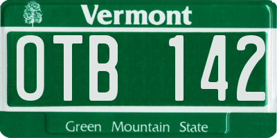 VT license plate OTB142