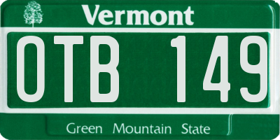 VT license plate OTB149
