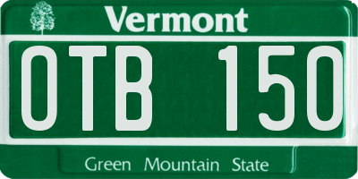 VT license plate OTB150
