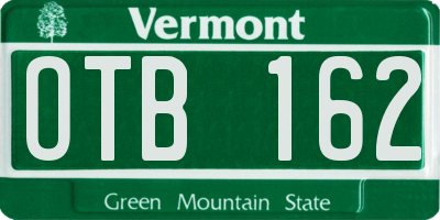 VT license plate OTB162