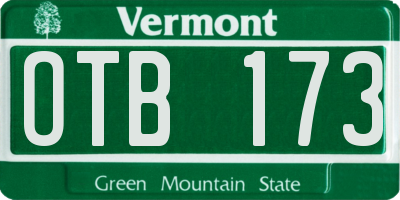 VT license plate OTB173
