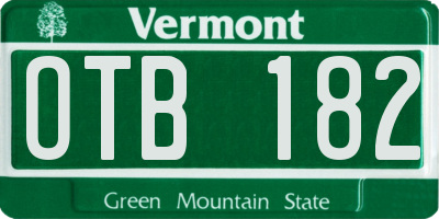 VT license plate OTB182