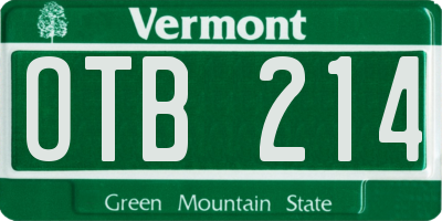 VT license plate OTB214