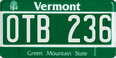 VT license plate OTB236
