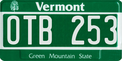 VT license plate OTB253