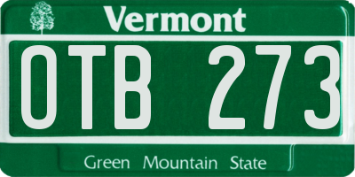 VT license plate OTB273