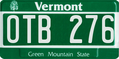 VT license plate OTB276