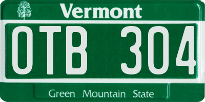 VT license plate OTB304