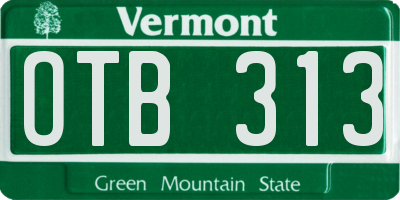 VT license plate OTB313
