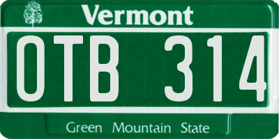 VT license plate OTB314