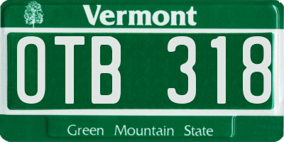 VT license plate OTB318