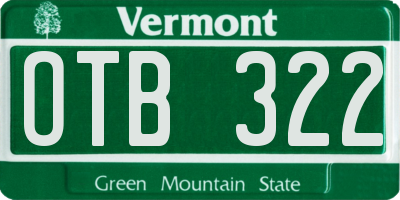 VT license plate OTB322
