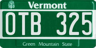 VT license plate OTB325