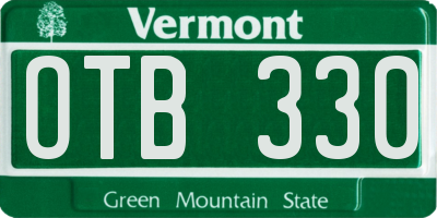 VT license plate OTB330