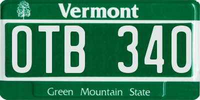 VT license plate OTB340