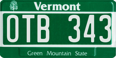 VT license plate OTB343