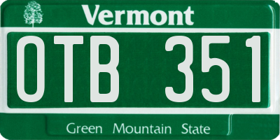 VT license plate OTB351