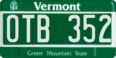 VT license plate OTB352