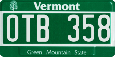 VT license plate OTB358