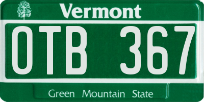 VT license plate OTB367