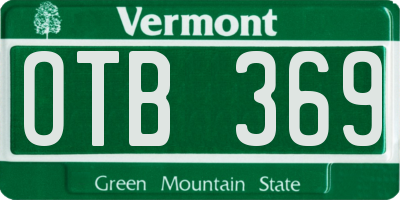 VT license plate OTB369