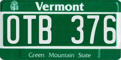 VT license plate OTB376