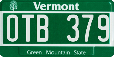 VT license plate OTB379