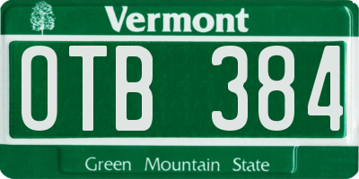 VT license plate OTB384