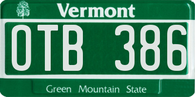 VT license plate OTB386