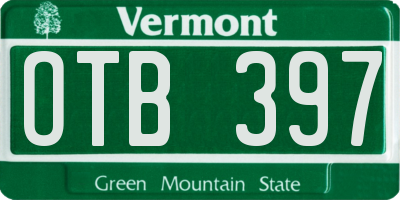VT license plate OTB397