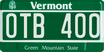 VT license plate OTB400
