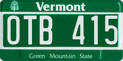 VT license plate OTB415