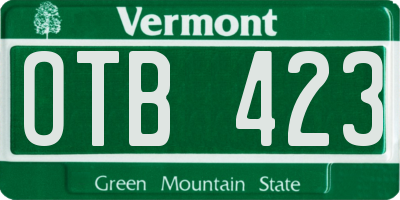 VT license plate OTB423