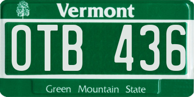 VT license plate OTB436