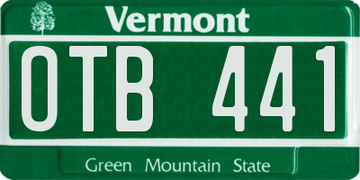 VT license plate OTB441