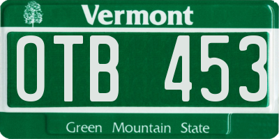 VT license plate OTB453