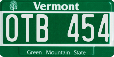 VT license plate OTB454