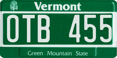 VT license plate OTB455