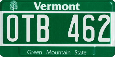 VT license plate OTB462