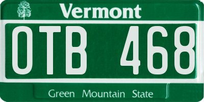 VT license plate OTB468