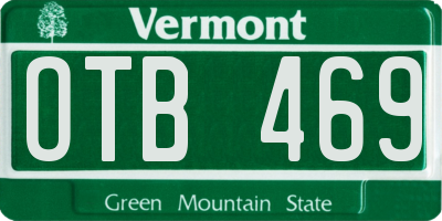 VT license plate OTB469