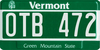 VT license plate OTB472