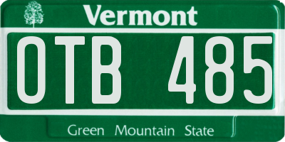VT license plate OTB485