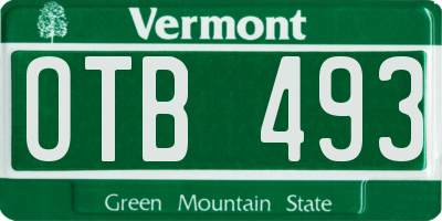 VT license plate OTB493