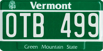VT license plate OTB499