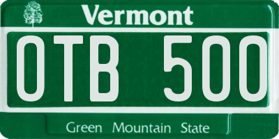 VT license plate OTB500
